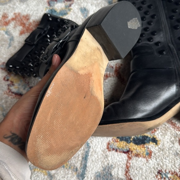 Michael Kors Bryan boots black leathered studded women’s size 5.5 - Picture 7 of 14